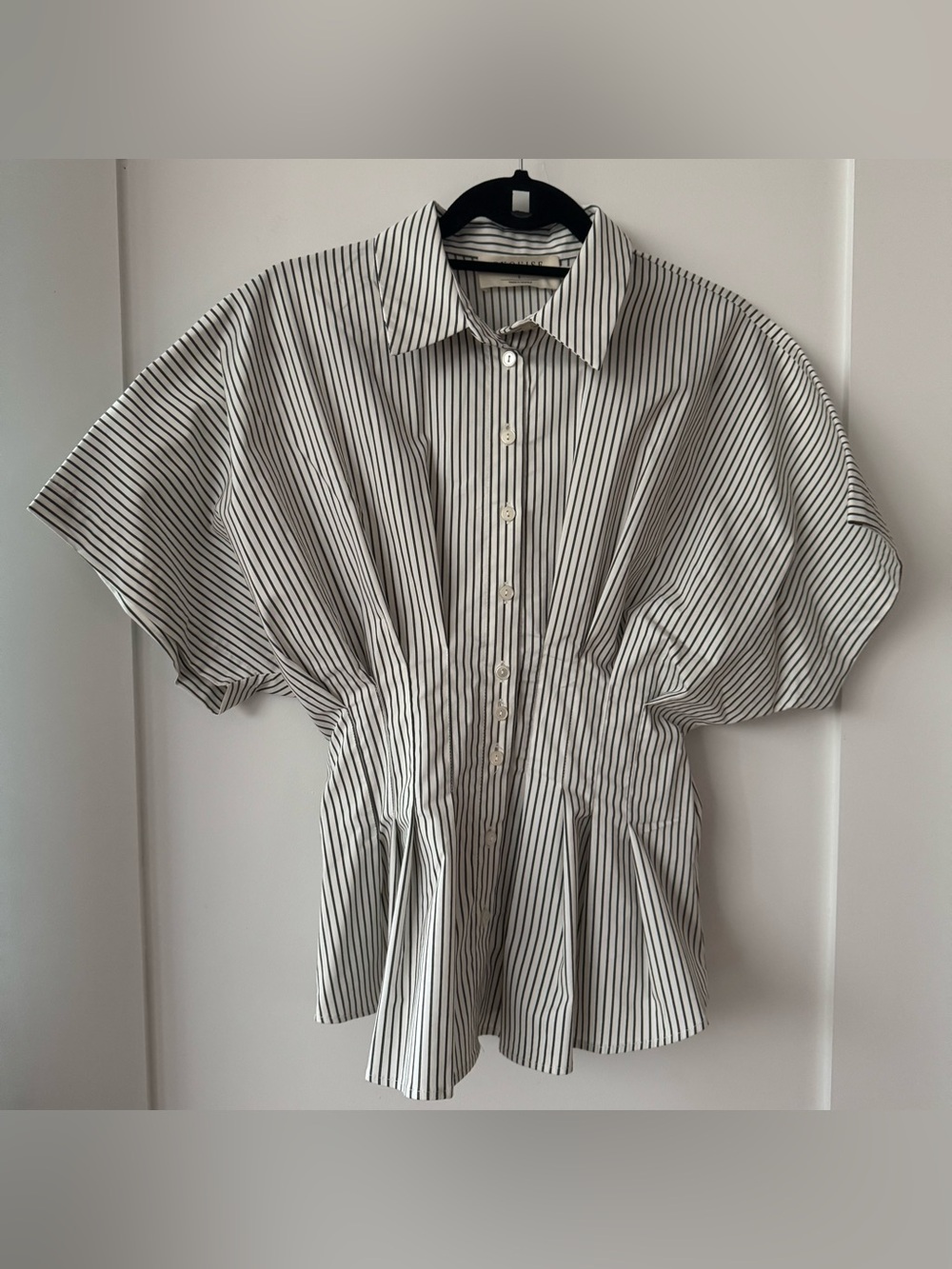 Tobie Short-Sleeve Pleated Blouse by Exquise - Picture 2 of 10